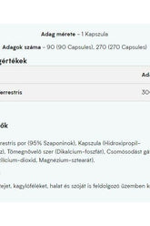 Nutrition facts for Myprotein Myvitamins Tribulus Terrestris, highlighting serving size and active ingredients.